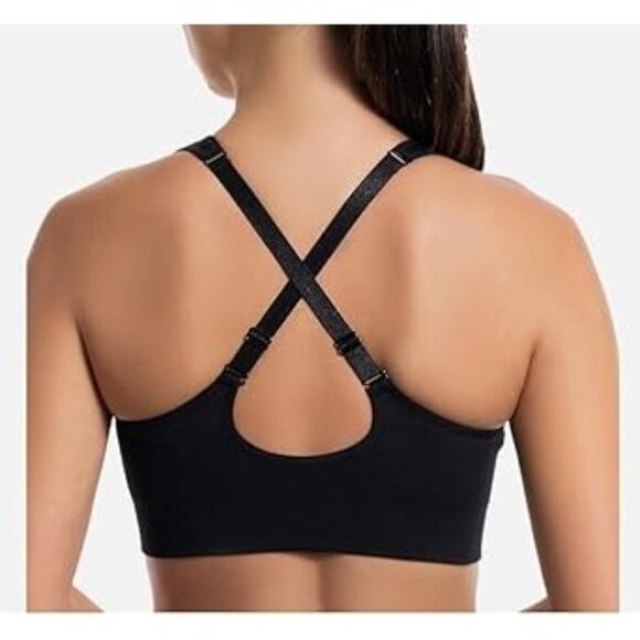 PUMA Sm 2 Pack Seamless Athletic Sports Bra Set Adjustable Cross Back Activewear - Picture 8 of 15